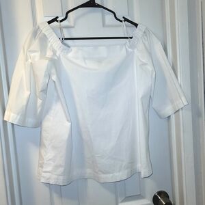 Ann Taylor White Off-Shoulder Blouse